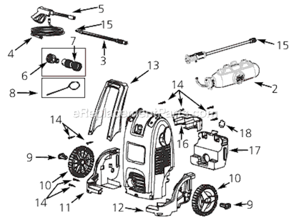 Page A Diagram and Parts List for PW1520  Campbell Hausfeld Pressure Washer